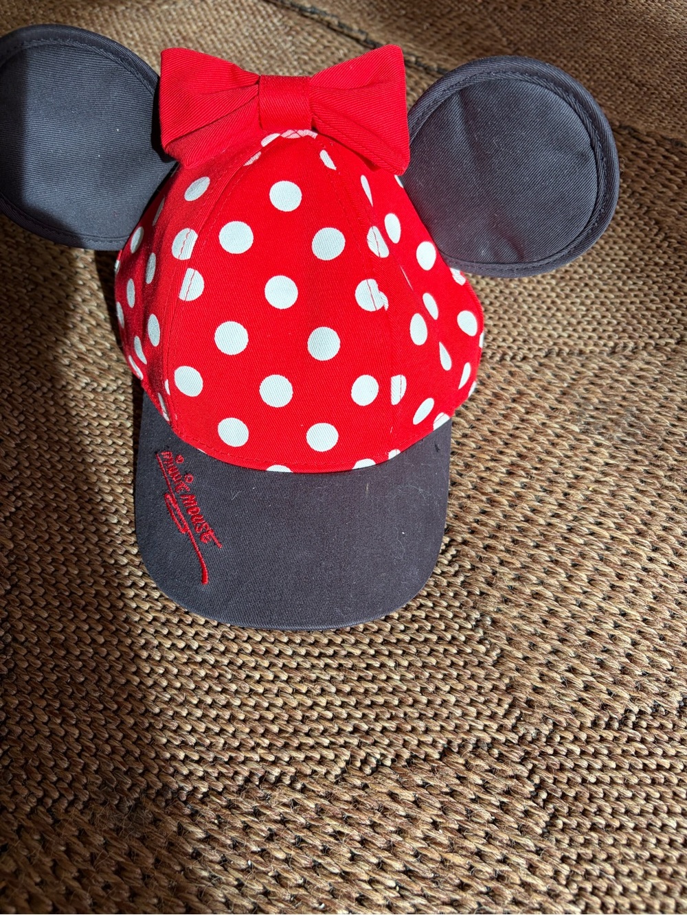 Disney Kids Red White Polka Dot One-Piece Hat